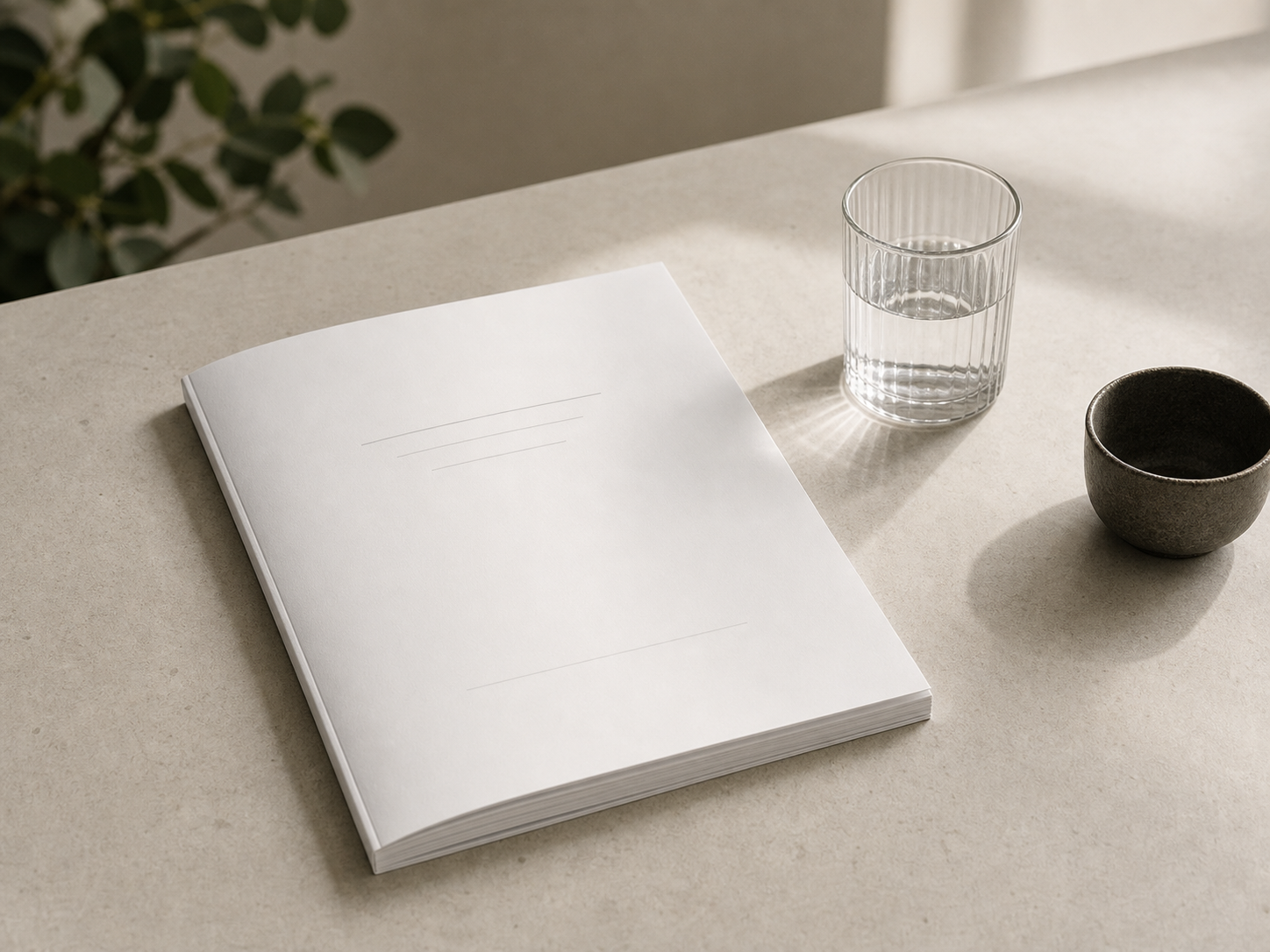 A printed PDF packet on a quiet desk